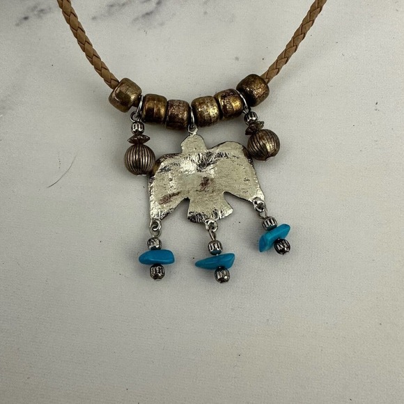 Partners Vintage Womens Southwest Style Necklace NOS Tin Silver Bird Choker - Picture 3 of 4